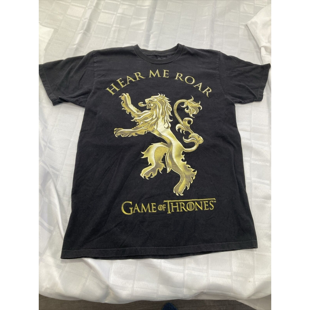 Game Of Thrones Men’s Size Medium M "Hear Me Roar" T-Shirt Black With Logo